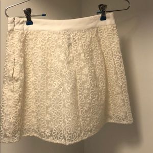 White floral mini skirt